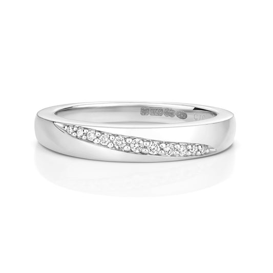 Eternia Crossover Diamond Set Wedding Band - 9k White Gold