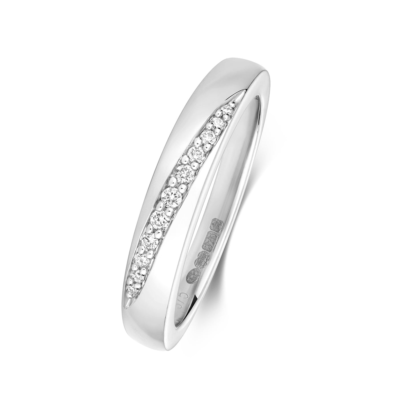 Eternia Crossover Diamond Set Wedding Band - 9k White Gold