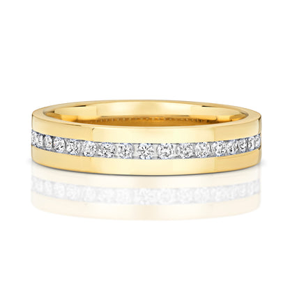 Zenith Half Eternity Diamond Wedding Band - 9k Yellow Gold