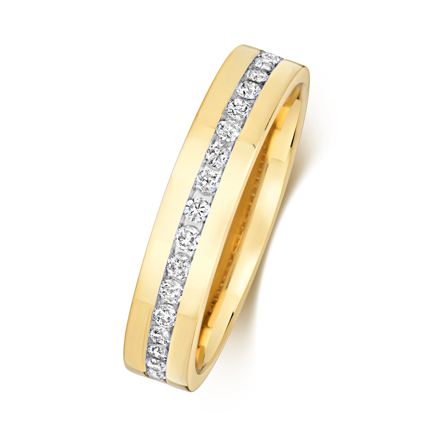 Zenith Half Eternity Diamond Wedding Band - 9k Yellow Gold