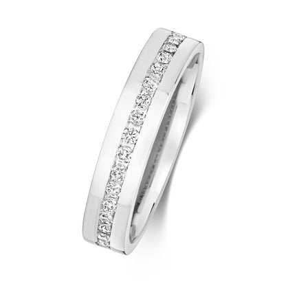 Zenith Half Eternity Diamond Wedding Band - 9k White Gold