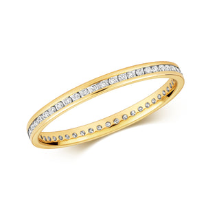 Elena Full Eternity Diamond Ring - 9k Yellow Gold