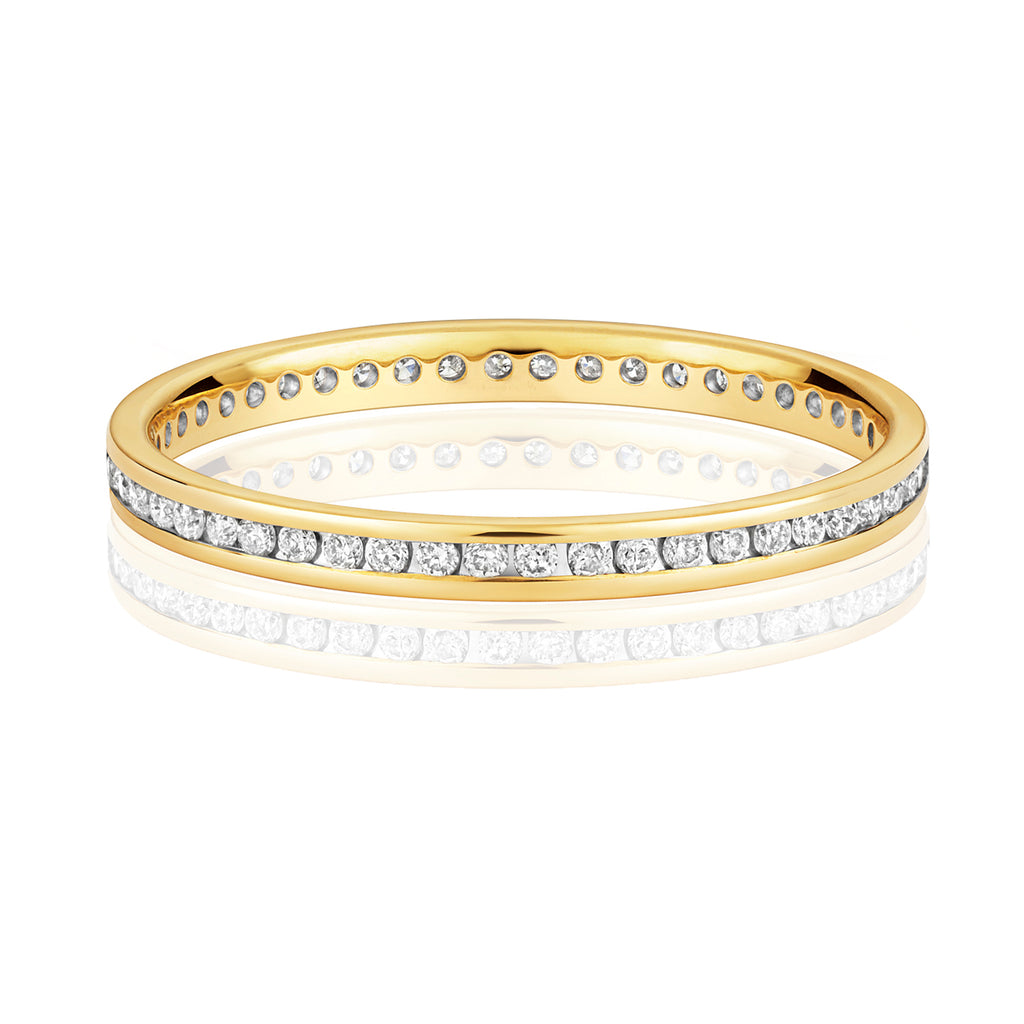 Elena Full Eternity Diamond Ring - 9k Yellow Gold