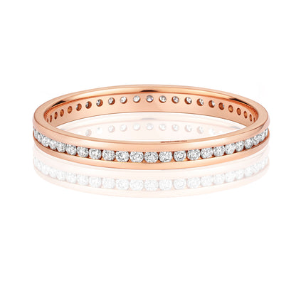 Elena Full Eternity Diamond Ring - 9k Rose Gold