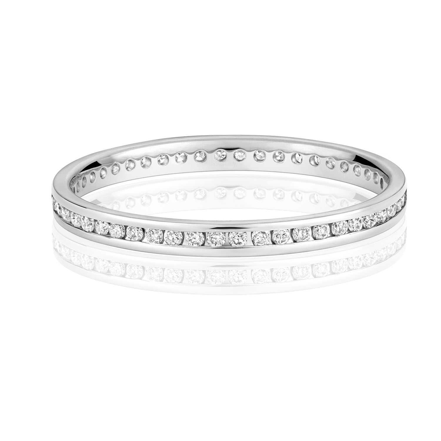 Elena Full Eternity Diamond Ring - 9k White Gold