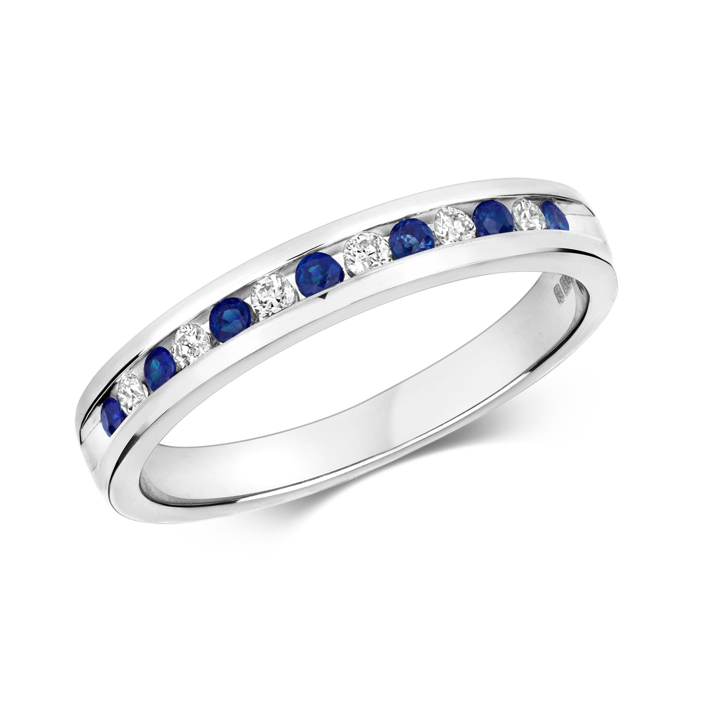 Palermo Eternity Sapphire and Diamond Ring - 9k White Gold