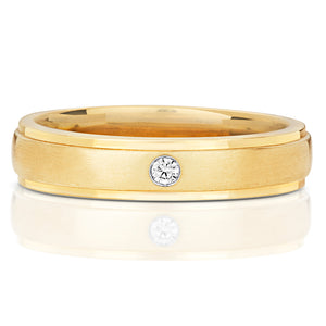 Solace Diamond Wedding Band - 9k Yellow Gold