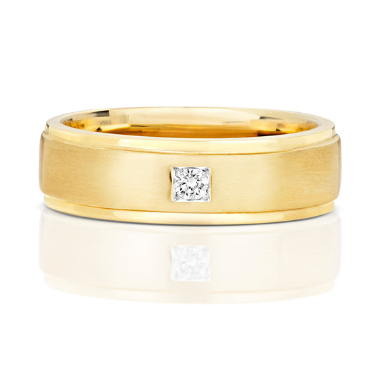 Oath Diamond 6mm Wedding Band - 9k Yellow Gold