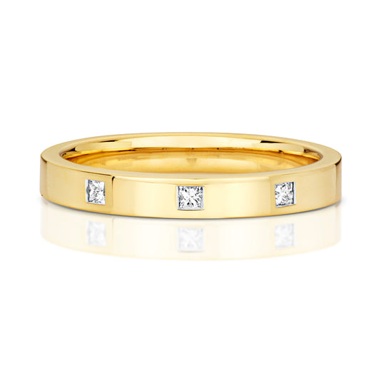 Amara Diamond Wedding Band - 9k Yellow Gold