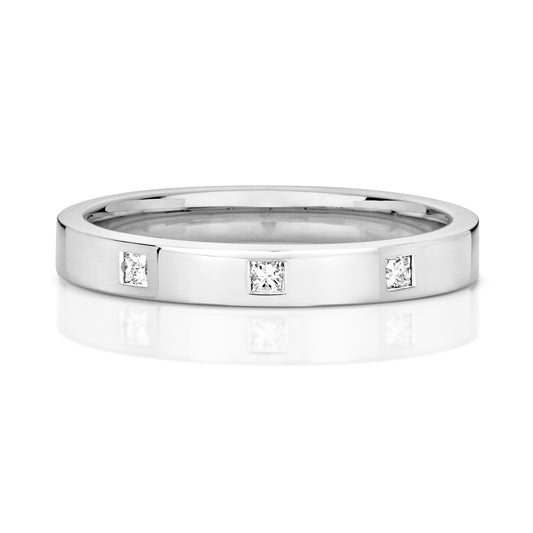 Amara Diamond Wedding Band - 9k White Gold