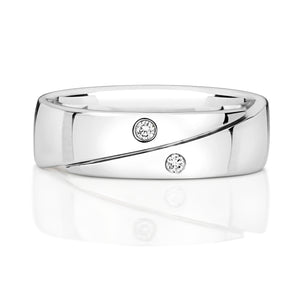 Vow Diamond Crossover Wedding Band - 9k White Gold