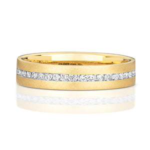 Soluna Half Eternity Diamond Wedding Band - 9k Yellow Gold