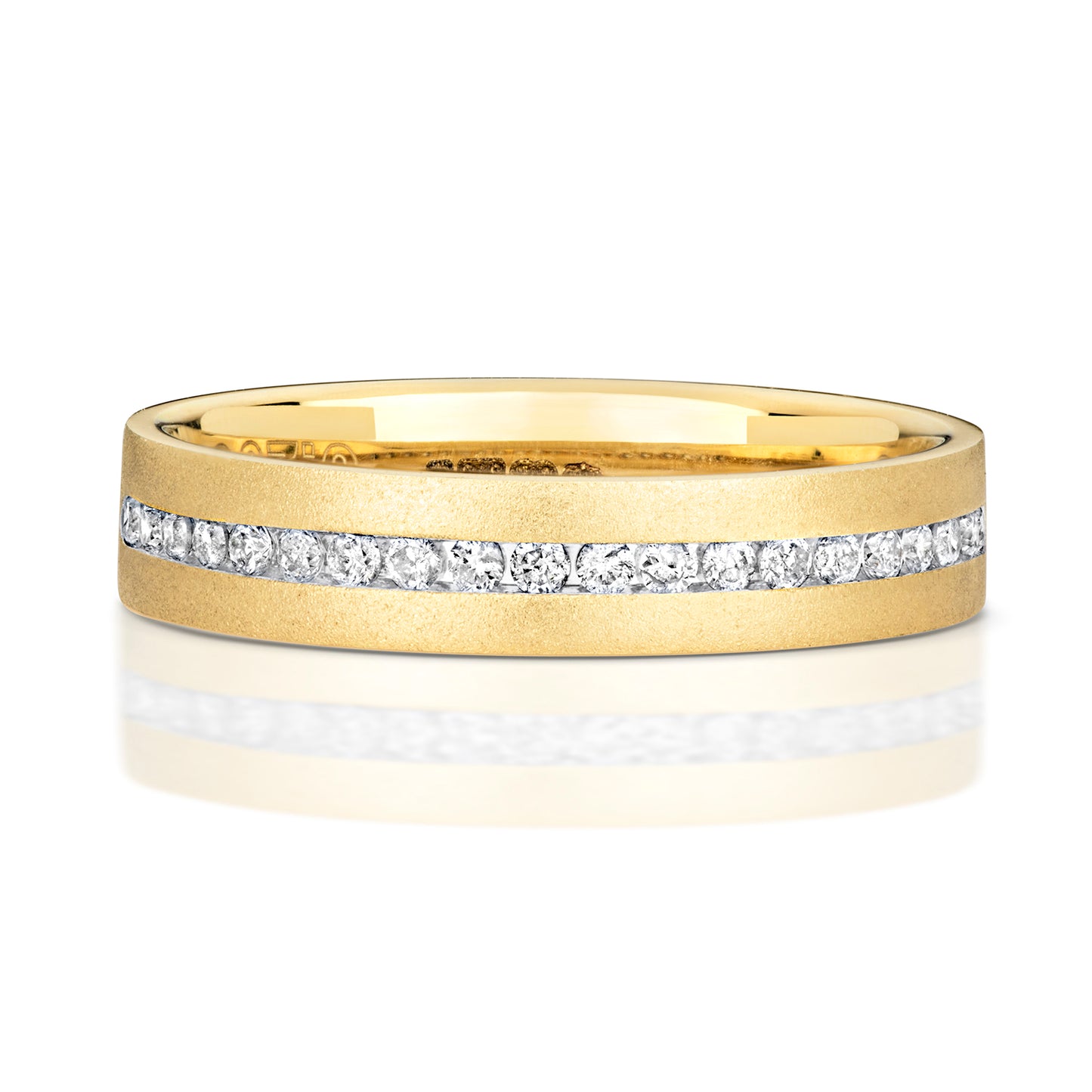 Soluna Half Eternity Diamond Wedding Band - 9k Yellow Gold