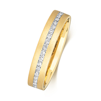 Soluna Half Eternity Diamond Wedding Band - 9k Yellow Gold