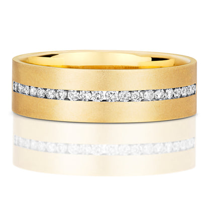 Soluna Half Eternity Diamond 6.5mm Wedding Band - 9k Yellow Gold