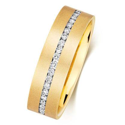 Soluna Half Eternity Diamond 6.5mm Wedding Band - 9k Yellow Gold