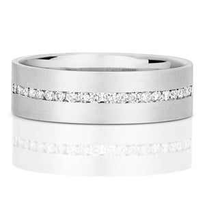 Soluna Half Eternity Diamond 6.5mm Wedding Band - 9k White Gold