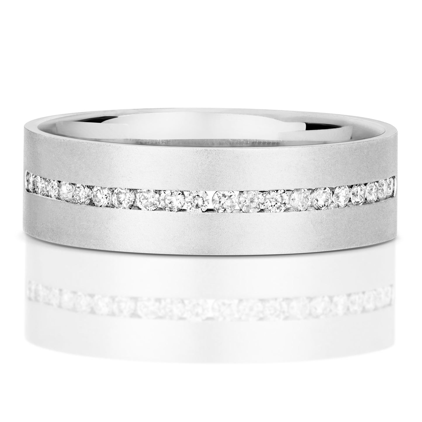 Soluna Half Eternity Diamond 6.5mm Wedding Band - 9k White Gold