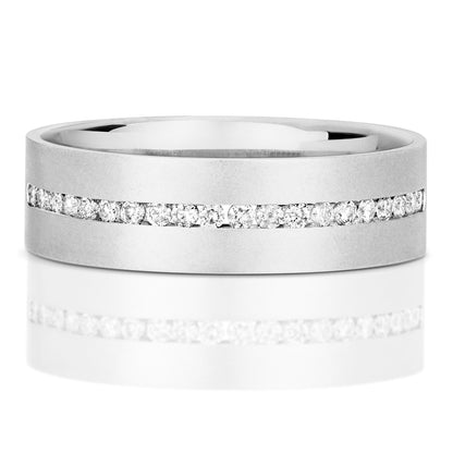 Soluna Half Eternity Diamond 6.5mm Wedding Band - 9k White Gold