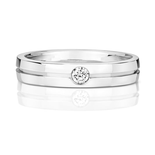 Solstice Diamond Wedding Band - Women's 9k White Gold