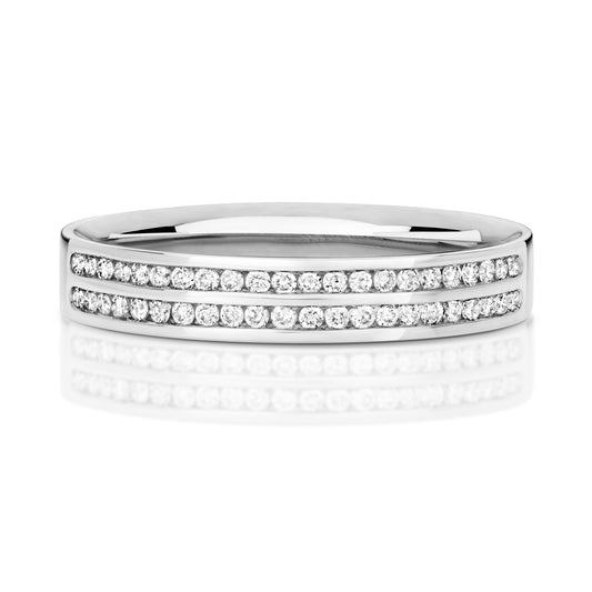 Harmony Diamond Wedding Band - 9k White Gold