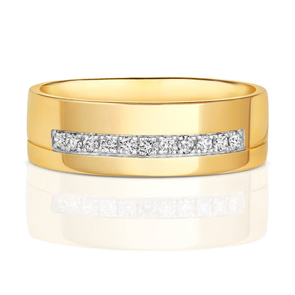 Unity Diamond Wedding Band - 9k Yellow Gold