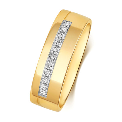 Unity Diamond Wedding Band - 9k Yellow Gold