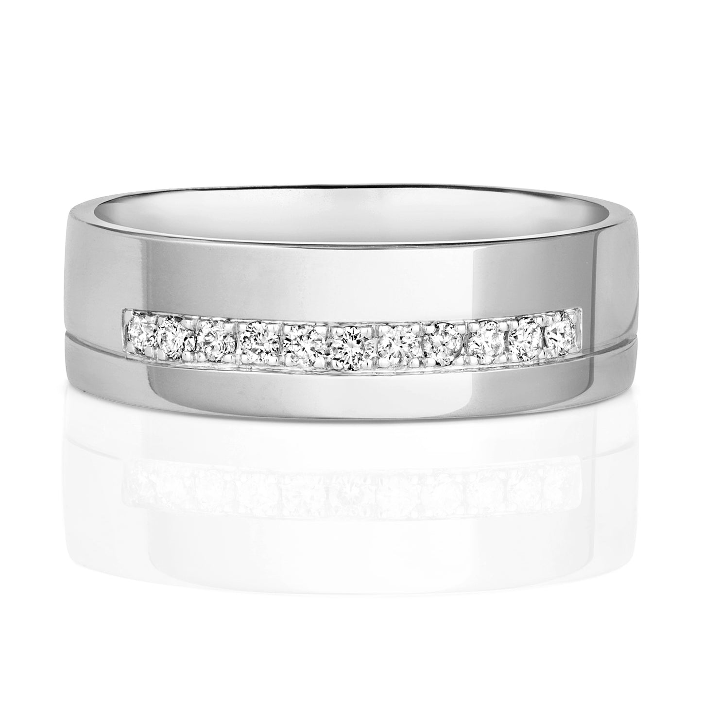 Unity Diamond Wedding Band - 9k White Gold