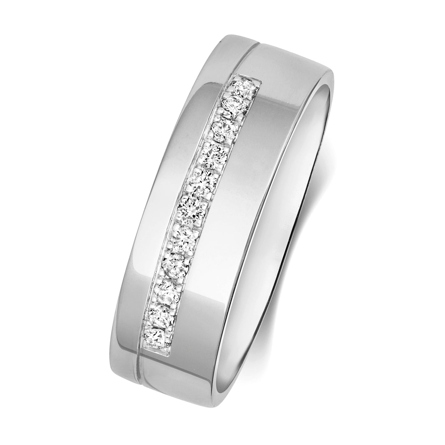 Unity Diamond Wedding Band - 9k White Gold