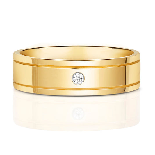 Haven Diamond Wedding Band - 9k Yellow Gold