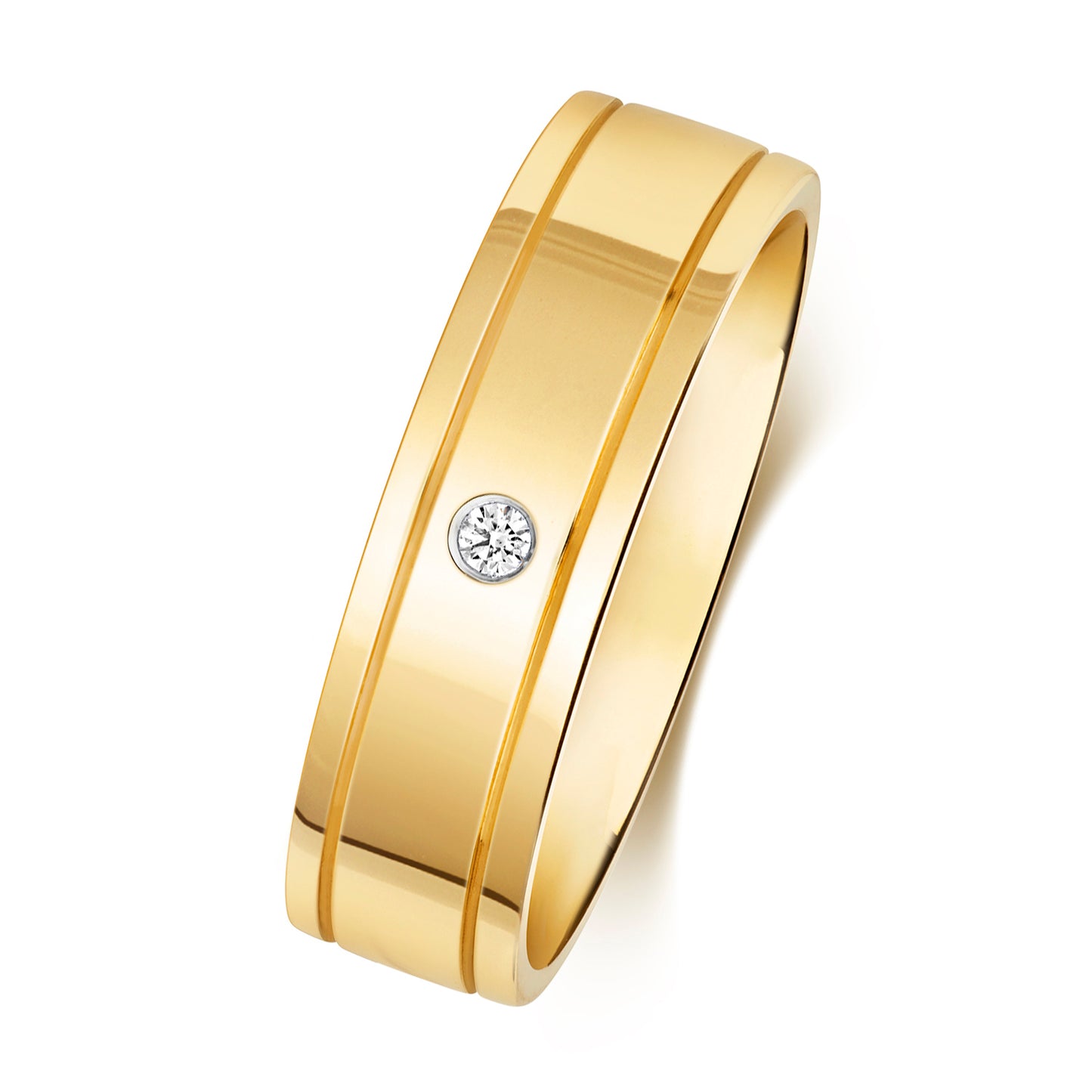 Haven Diamond Wedding Band - 9k Yellow Gold