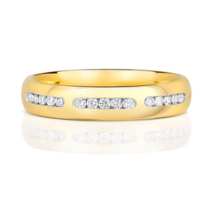 Grace Diamond Wedding Band - 9k Yellow Gold