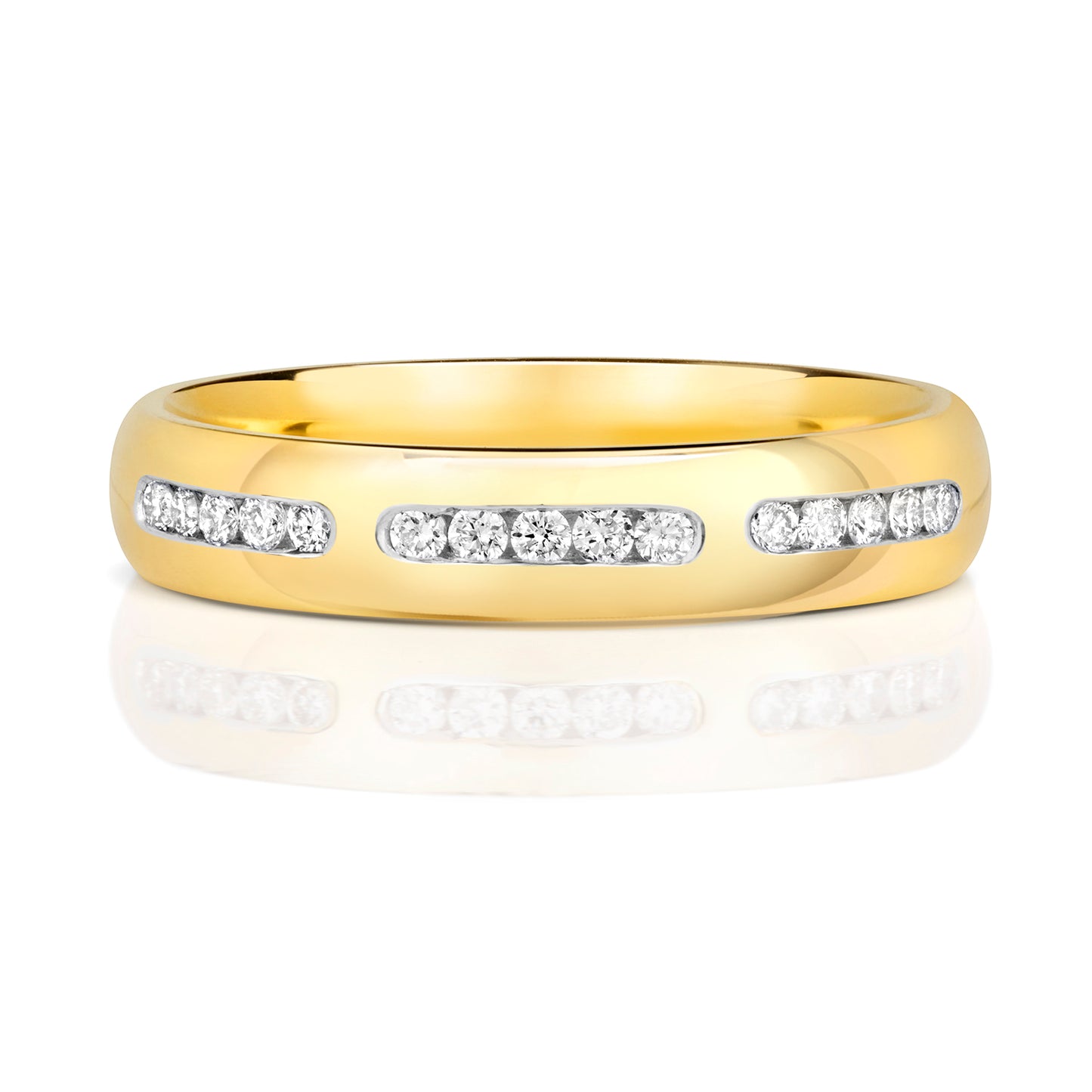 Grace Diamond Wedding Band - 9k Yellow Gold