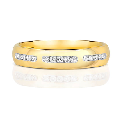 Grace Diamond Wedding Band - 9k Yellow Gold