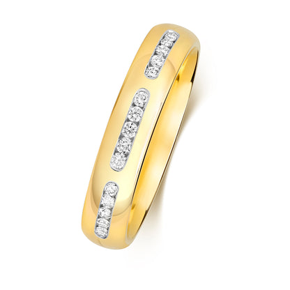 Grace Diamond Wedding Band - 9k Yellow Gold