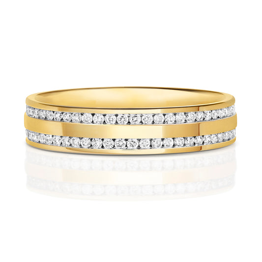 Devotion Full Eternity Set Diamond Wedding Band - 9k Yellow Gold