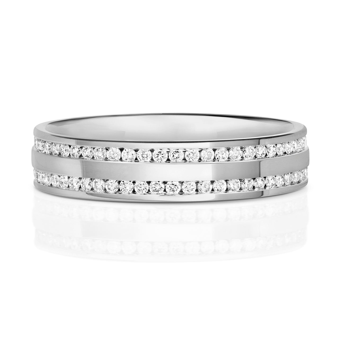 Devotion Full Eternity Set Diamond Wedding Band - 9k White Gold