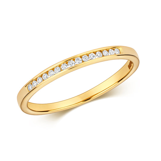 Mia Channel Set Diamond Eternity Ring - 9k Yellow Gold