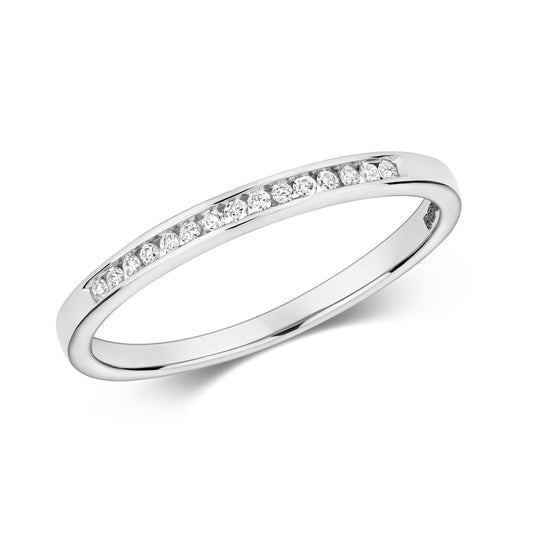 Mia Channel Set Diamond Eternity Ring - 9k White Gold