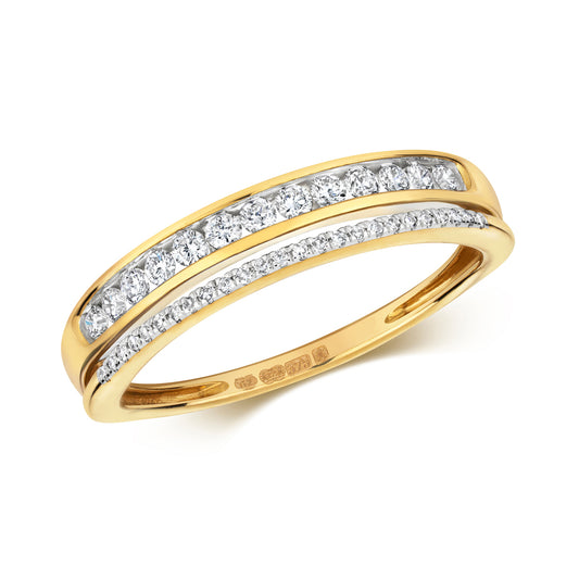 Emma Split Diamond Eternity Ring - 9k Yellow Gold