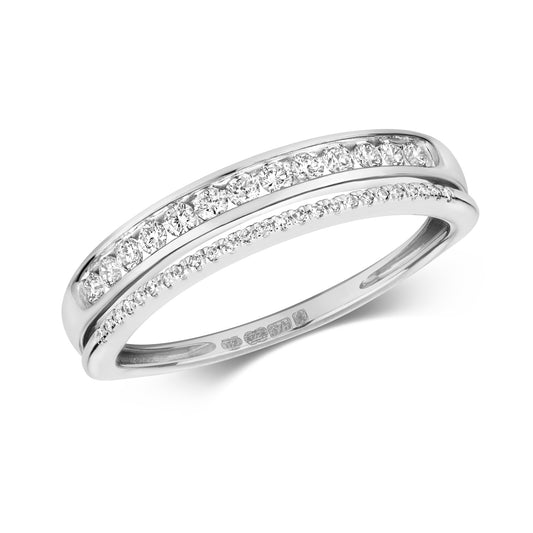 Emma Split Diamond Eternity Ring - 9k White Gold