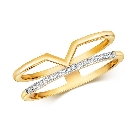 Vivo Diamond Ring 9k Yellow Gold