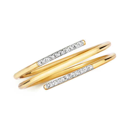 Sophia Spiral Diamond Ring - 9k Yellow Gold