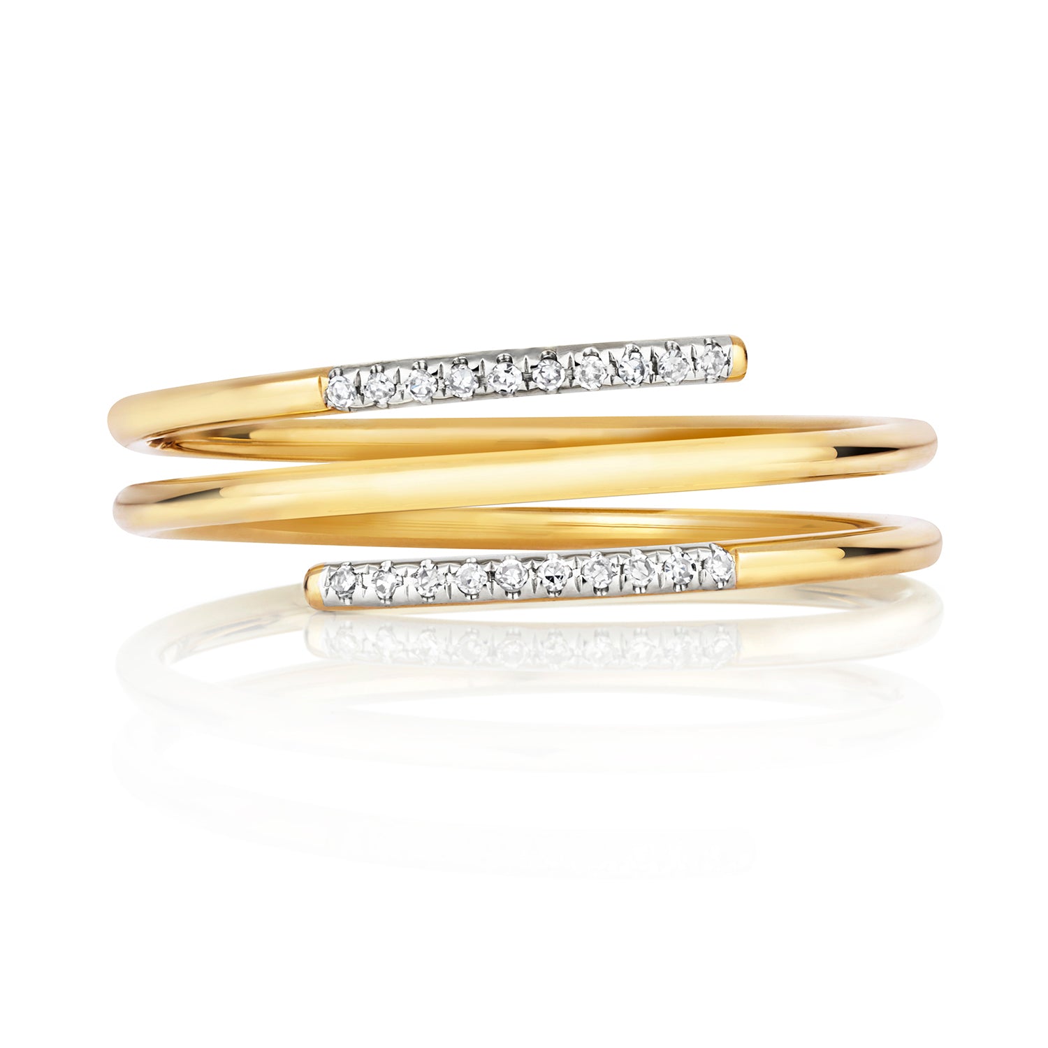 Sophia Spiral Diamond Ring - 9k Yellow Gold