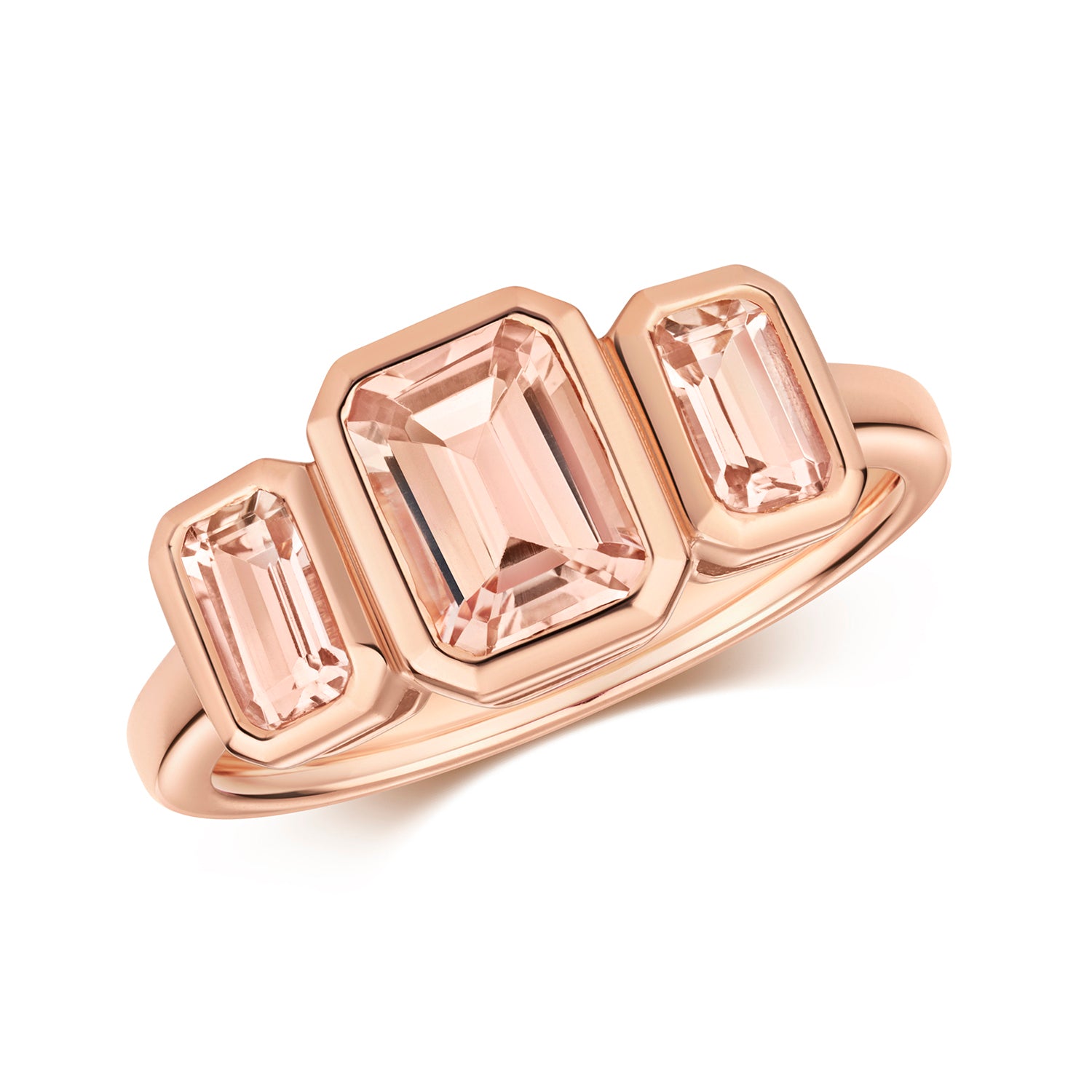 Mable Trilogy Morganite Ring - 9k Rose Gold