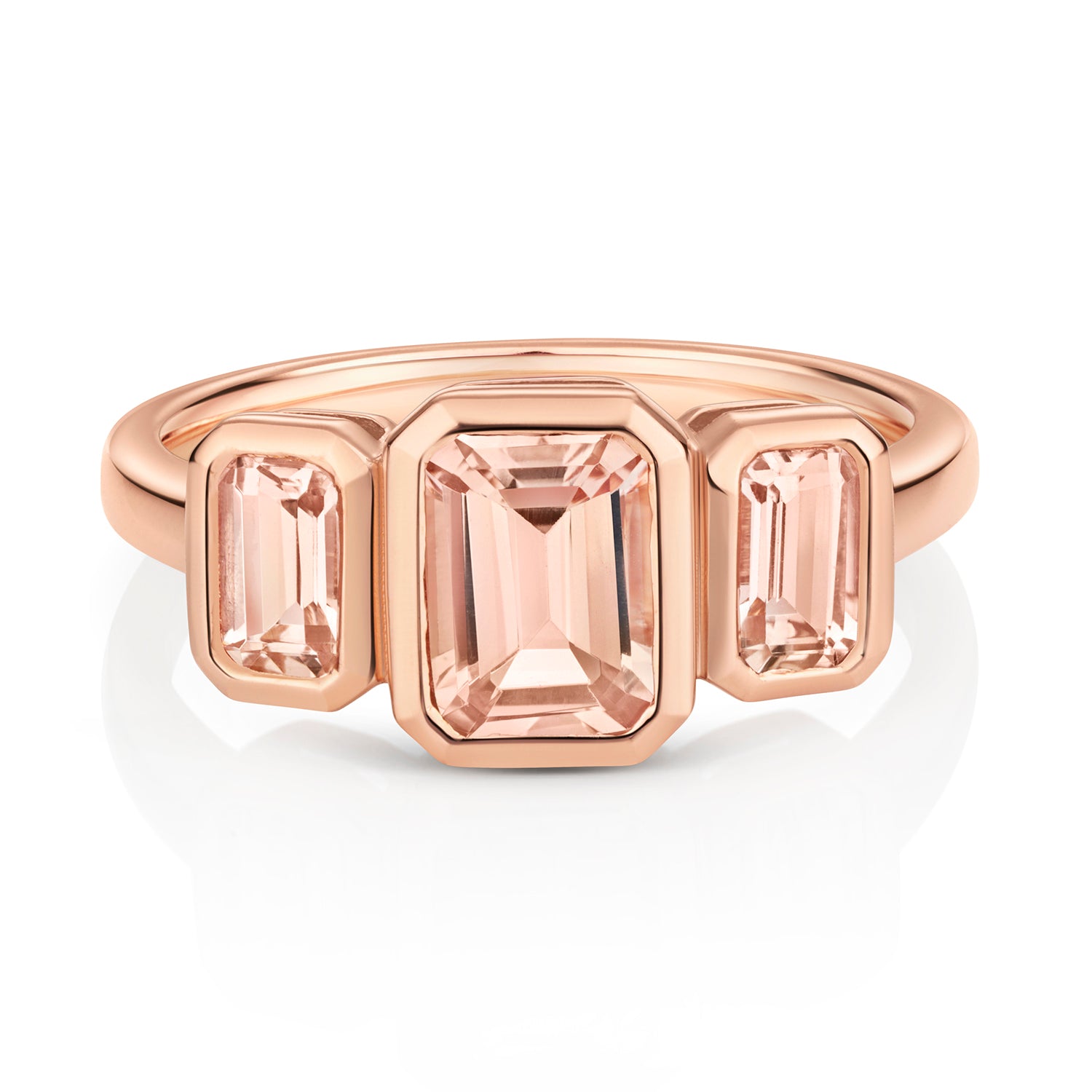 Mable Trilogy Morganite Ring - 9k Rose Gold