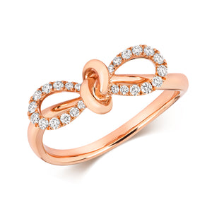 Bella Diamond Bow Ring - 18k Rose Gold