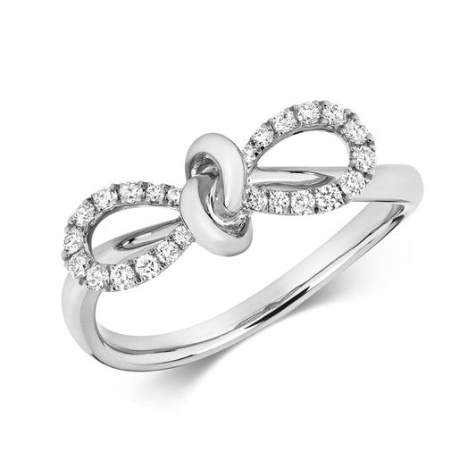 Bella Diamond Bow Ring - 18k White Gold