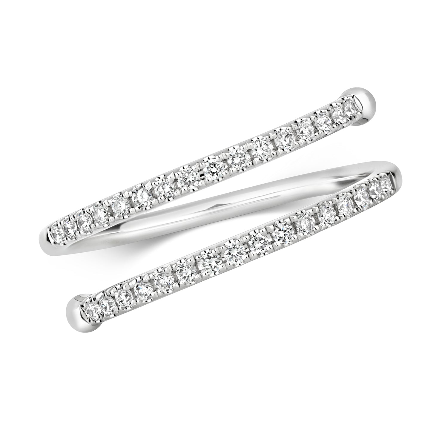 Diamond Spiral Ring - 18k White Gold, 0.21ct