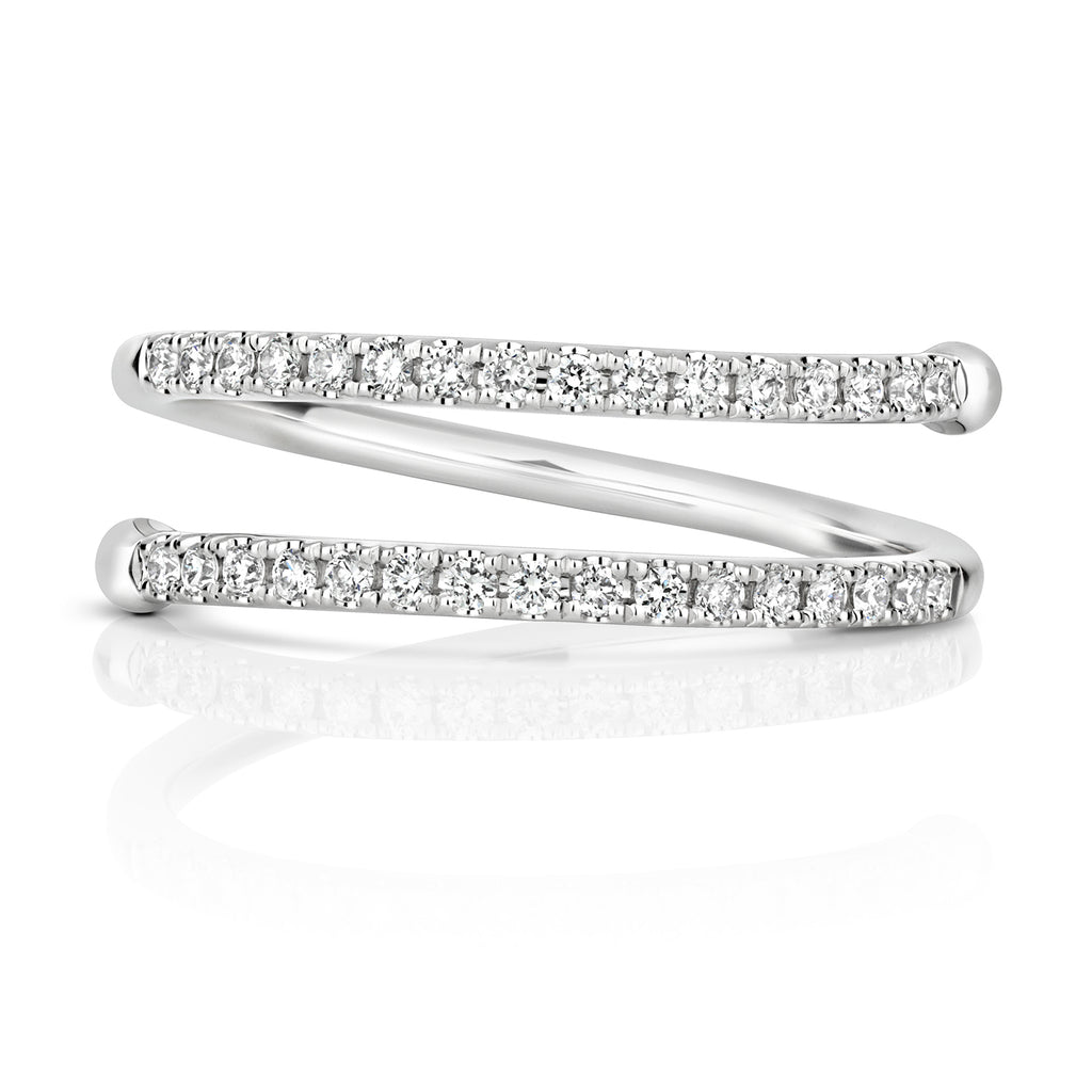 Diamond Spiral Ring - 18k White Gold, 0.21ct